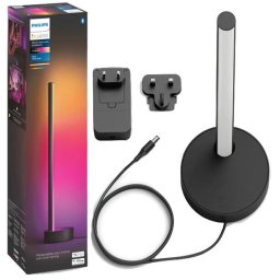 Lampa LED RGB inteligenta Philips Hue Gradient Signe, Bluetooth, 730 lm, lumina alba si colorata, IP20, 55.3 cm, Aluminiu, Negru
