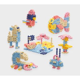 Set de construit cu blocuri, Marioinex Mini Waffle, Constructor Calatori, 200 piese