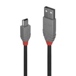 Cablu Lindy LY-36721, USB 2.0 - Mini USB-B, 0.5m, Negru