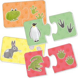 Puzzle de asociere - animalutele si urmele lor