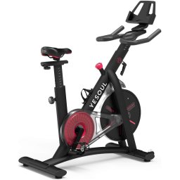 Bicicleta spinning smart Yesoul S3, rezistenta magnetica, bluetooth, greutate maxima utilizator 120 kg, Negru
