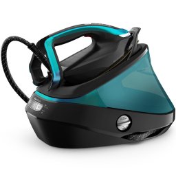 Statie de calcat Tefal Pro Express Vision GV9822E1, 3000W, 9 bari, jet de aburi 750 g/min, abur variabil 180 g/min, talpa Durilium Airglide Autoclean, rezervor apa 1.2L, oprire automata, Negru & Albastru