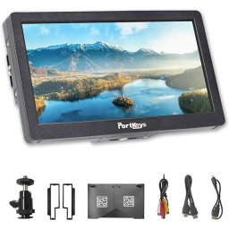 Monitor Portkeys HD7H, 7", Touchscreen, 1000nits, 10W, monitor HDMI 4K pentru camera, cu sticla anti-reflexie si parasolar, pentru camere DSLR si mirrorless