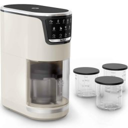 Aparat de preparat desert/inghetata, Tefal Dolci IG602AE0, 10 programe, capacitate 3 x 0.46L, tehnologia unica 1-Step Perfector, curatare automata, program Auto Mix-In, crem/negru