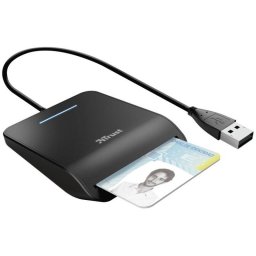 Cititor carduri Trust Primo Smartcard Reader, interfata USB-C 2.0, lungime cablu 100 cm, negru