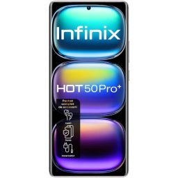 Telefon mobil Infinix HOT 50 Pro+, procesor MediaTek Helio G100, ecran 6.78 inch, Dual SIM, 8GB RAM, 256GB, baterie 5000 mAh, Android 14, Gri Titan