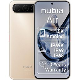 Telefon mobil ZTE Nubia Air, ecran 6.78 inch, Dual SIM, 8GB RAM, 256GB, 5G, baterie 5000mAh, Android 16, Titanium Desert