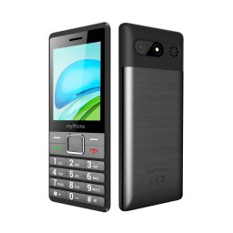 Telefon mobil MyPhone 7340, 4G LTE, 2.8", 48 MB RAM, 128MB, Dual SIM, rezolutie 2 MP, 1400 mAh, Negru-Argintiu