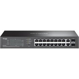 Switch TP-LINK Omada ES220GP, 20 porturi (18x RJ-45, 2x SFP), 16 porturi PoE+, 150W, capacitate 40 Gbps, Plug-and-Play