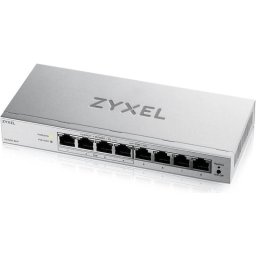 Switch ZYXEL Gigabit GS1200-8HPV3, 8 porturi RJ-45 (4 porturi PoE+), PoE Budget 68 W, Alimentare 100 - 240 V AC, 50/60 Hz, Management