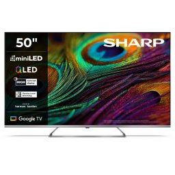 Televizor QLED MiniLED Sharp 127 cm (50") 50JP7265E, Ultra HD 4K, Smart TV, WiFi, Argintiu
