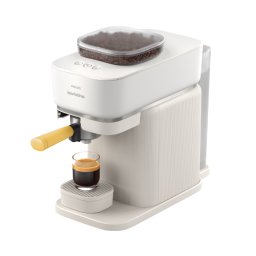 Espressor Philips Baristina BAR300/03, 1500W, 16 bar, 1.2 L, portafiltru, cu functie extra-shot, rasnita ceramica, nivel ideal de macinare, presiune exacta, dozaj precis, tava detasabila, Alb