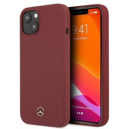 Husa Mercedes Silicone Line pentru iPhone 13, hardcase premium, culoare rosu
