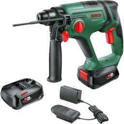 Masina de gaurit cu acumulator 18V, cu baterii 2x Li-ion 2.5Ah, SDS+, 2000rpm, carcasa, Verde