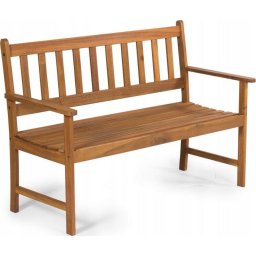 Banca de gradina pentru 2 persoane 122x57 cm, inaltime 85 cm, lemn tratat de salcam tropical