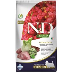 N&D Dog Adult Mini Quinoa Digestion cu Miel, 2.5 kg