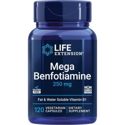 Mega Benfotiamina pentru Sistem Nervos si Metabolismul Glucozei – Life Extension - 250 mg, 120 capsule