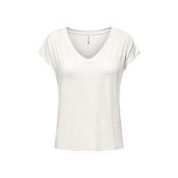 ONLY T-shirt Onlrilla S/S V-Neck 15315776 11-4201 TCX cloud dancer