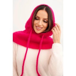 Glugă de damă cu bordură și model, fuchsia