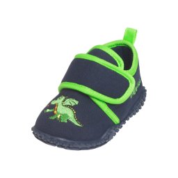 PLAYSHOES Papuci de casă 'Drache' albastru marin / galben citron / verde neon / portocaliu închis