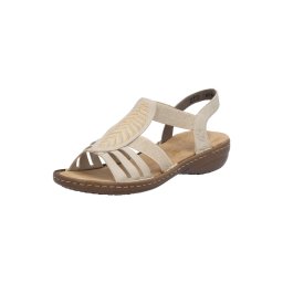 Rieker Sandale cu baretă alb kitt / brocart / galben