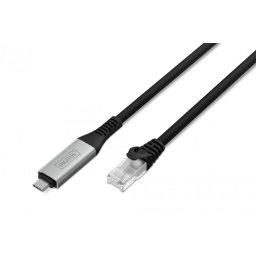 Cablu de retea USB 3.2 type C la RJ45 CAT 6A S/FTP LSOH 10m, Digitus AK-300601-100-S