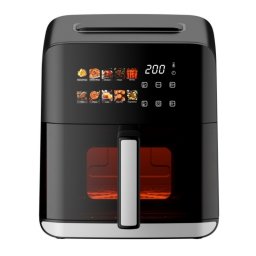 Friteuza cu aer cald Oliver Voltz OV51980CE, 1800 W, 4 L, 80-200°C, 10 programe, Timer, Fereastra, LED, Negru