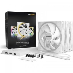 Ventilator LIGHT WINGS White RGB, PWM, 140mm, 3 bucati