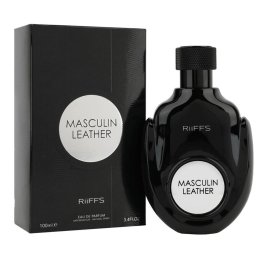 Riiffs Masculin Leather - Apă de parfum (EDP), 100 ml - Categorie olfactivă: Leather (woody-leather) - Note vârf: Grapefruit/Ananas, Bergamotă, Coacăze, Măr, Cardamom - Note mijloc: Patchouli, Mesteacăn, Salvie, Palisandru, Iasomie, Trandafir