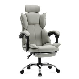 Scaun de birou din piele eco cu suport de picioare OFF 4151 gri