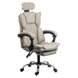 Scaun de birou din piele sintetica cu suport de picioare OFF 4151 gri