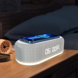 IRIS DC-120-W-Qi digital ora alb 15W Qi încărcător alarmă termometru IRIS DC-120-W-Q