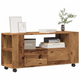 Dulap TV cu roti, lemn vechi, 102x34,5x43 cm, lemn prelucrat GartenMobel Dekor