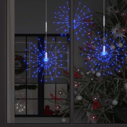 Lampa cu artificii de Craciun, 140 LED-uri, albastru, 20 cm GartenMobel Dekor