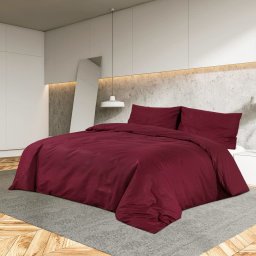 Set lenjerie cu husa de pilota, bordo, 240x220 cm, bumbac GartenMobel Dekor
