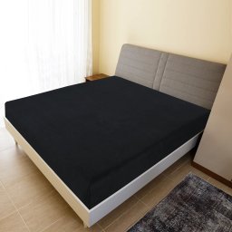 Cearsaf de pat cu elastic, 2 buc., negru, 100x200 cm, bumbac GartenMobel Dekor