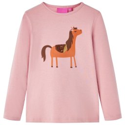 Tricou pentru copii cu maneci lungi, roz deschis, 104 GartenMobel Dekor