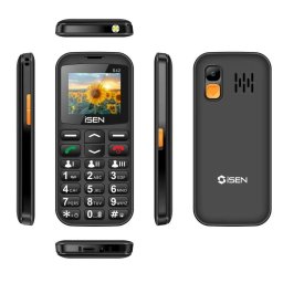 Telefon mobil Dual SIM iSEN S42 SENIOR, Display 2.0", Bluetooth, Camera, Lanterna, FM Radio fara cablu, Buton SOS, Negru