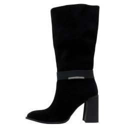 Cizme dama, negru, elegante, piele intoarsa, lungi, cu toc, Epica HMHM50012B-01-I-Negru (Marime: 38)