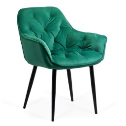 Scaun de dining din catifea verde BUC 257