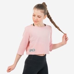 Tricou crop top Dans Modern roz Fete