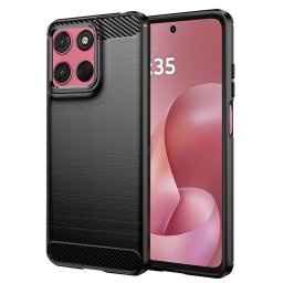 Husa silicon Motorola Moto G57 Power G67 Power Techsuit - Carbon Silicone Black
