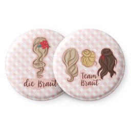 Spielehelden Insignele Haare Petrecerea burlăcițelor 12 insigne 5,6 cm extra mare Cadou pentru petrecerea burlăcițelor (AMZBUTA013)