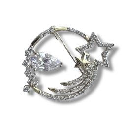 BroE a Stea Cazatoare Aurie cu Cristale , Bijuterie Eleganta pentru Femei