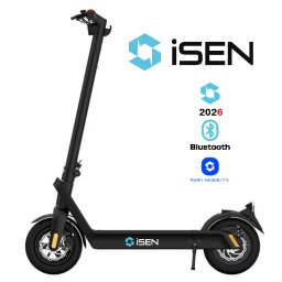 Trotineta electrica pliabila iSEN X9 Plus 2026 Negru, BT, 10 inch, 500W, autonomie maxima 65km, pana la 25km h, baterie detasabila 15.6Ah