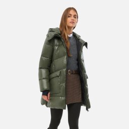 Khaki Women's Quilted Jacket Geox Serilda - Women's