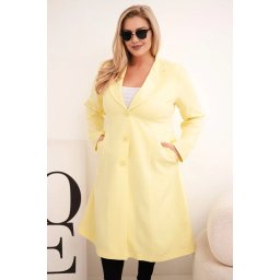 Palton Kesi Włoski Plus Size cu nasturi și guler galben