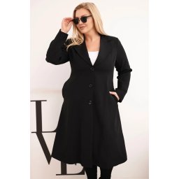 Palton de damă Kesi Plus Size cu guler negru