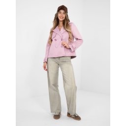 Palton scurt roz pastel