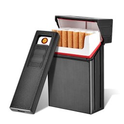 Tabachera cu Bricheta Electrica halber®, pachet pentru tigari scurte